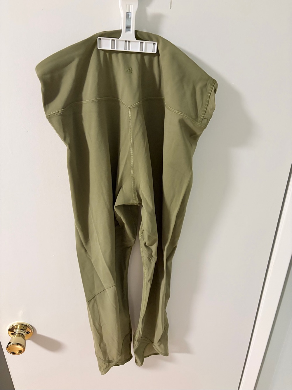 Lululemon High-Rise Olive Green Active Leggings with sheer cutouts